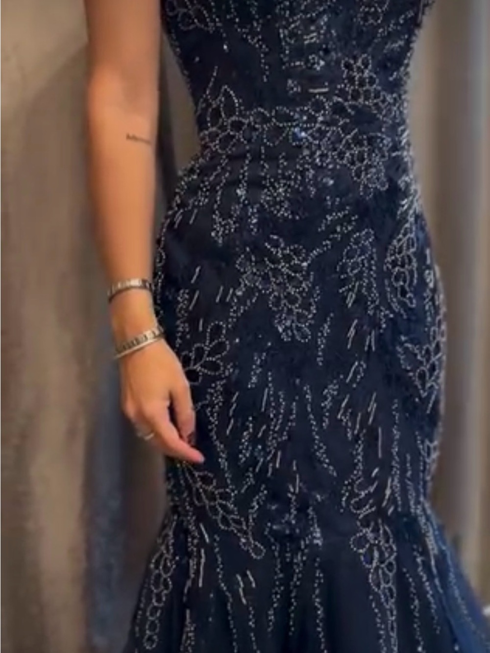 Terani Couture Navy Evening Dress